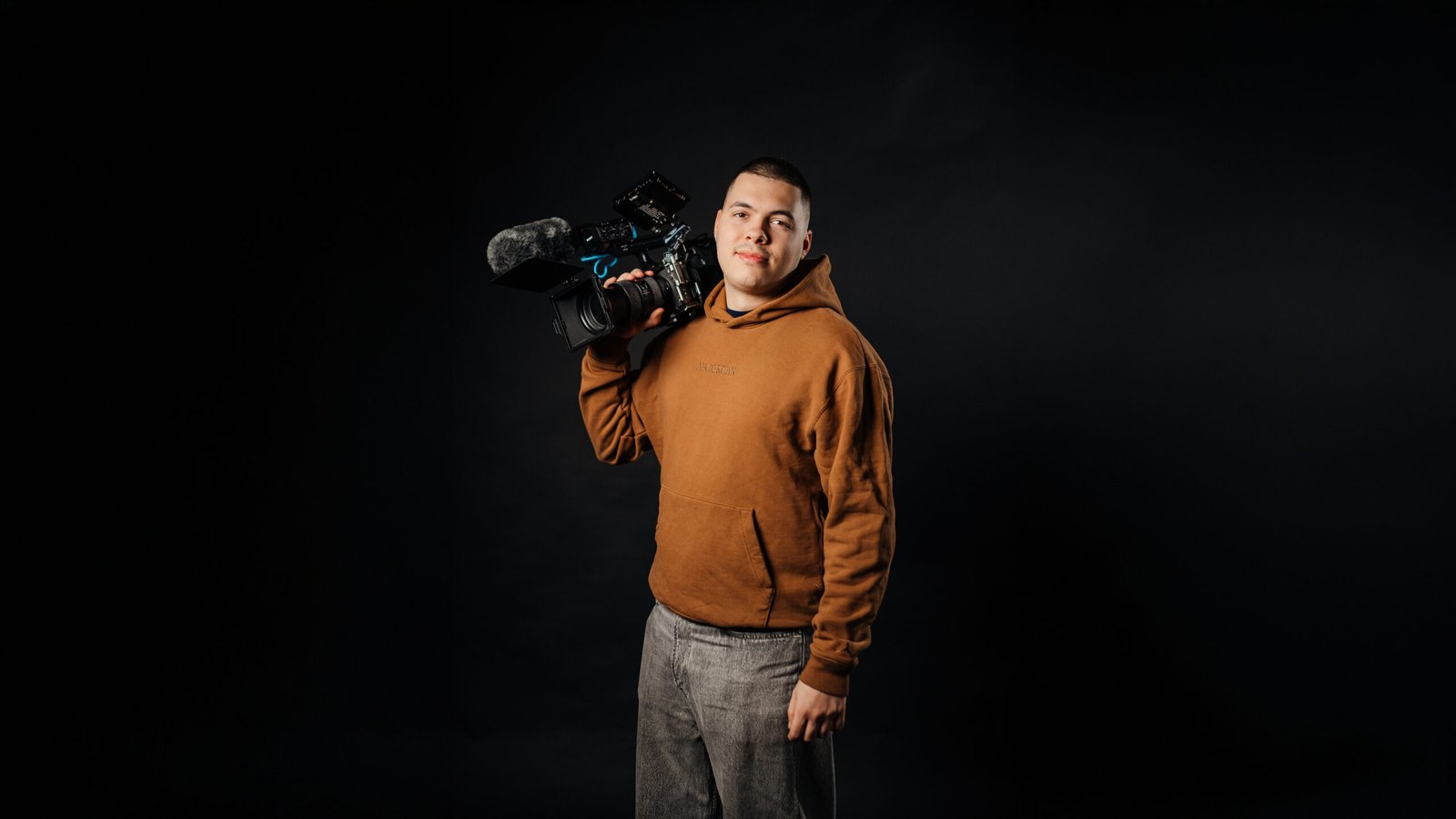 Sebastian Mirea with a cinema camera
