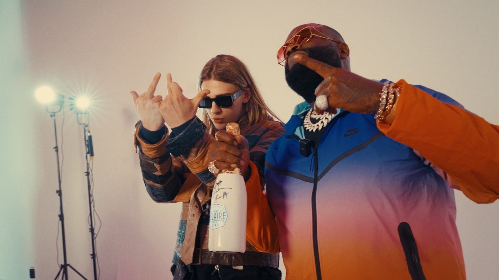 Rick Ross on a music video set